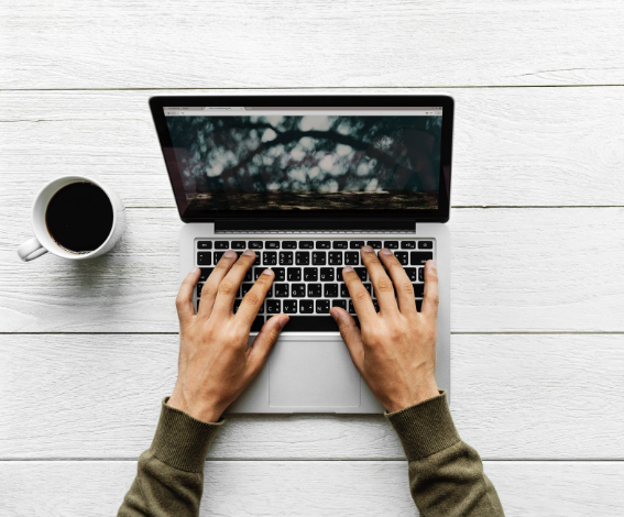 a person using a laptop